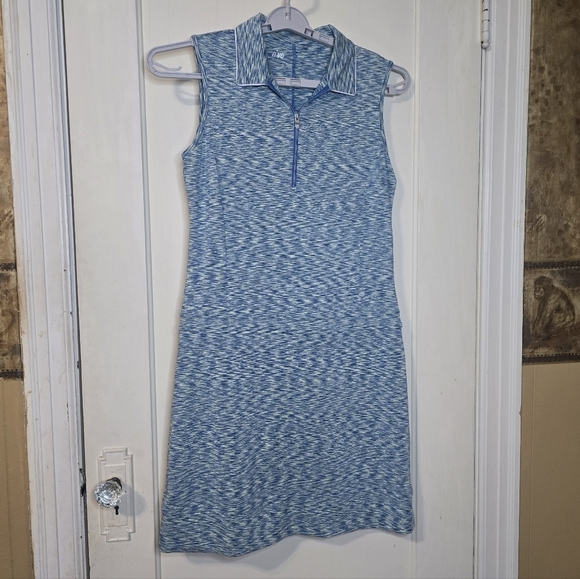 Nivo Sleeveless Zip Golf Dress blue green Pockets Size Medium - Picture 3 of 12